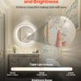 Round LED Bathroom Mirror 60 cm 3 Colors Temperature Anti-Fog Memory Mirror with Lights Image 2