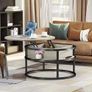 Round Lift Top Coffee Table, Coffee Tables for Living Room with Hidden Storage Compartment, Coffee Table with Storage for Home Office,Round Center Tables Living Room (White Oak) Image 3