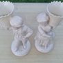 Belleek Pair of porcelain figurines Boy and Girl Basket Carriers / Water Carriers Image 6