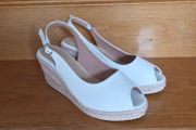 Womens white peeptoe wedges