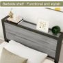 Single Bed Frame with Wood Storage Headboard Image 3