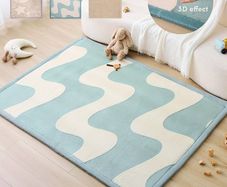 Cloudsoft baby play mat 200x150x2.5cm, curved children's room rug memory foam  baby crawling mat with non slip underside children's play mat/tatami mat