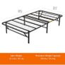 Single Foldable Platform Bed Frame with Steel Slats, Tool-Free Assembly, Under-Bed Storage, 90 x 190 X 35.5 cm, Black Image 2
