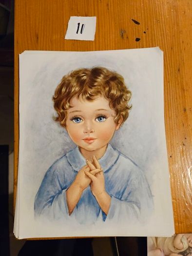 Vintage Catholic Devotional Art Print Cards X 207 Dimensions 8" X 10". In Good Condition.  See Photos For Same.