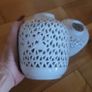 White Open Latticework Design China Vases x2 Image 3