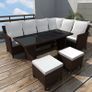 _Poly Rattan Garden Furniture 8 Seater Lounge Set Brown Dining Set Image 2