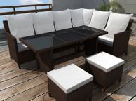 main image for ad _Poly Rattan Garden Furniture 8 Seater Lounge Set Brown Dining Set