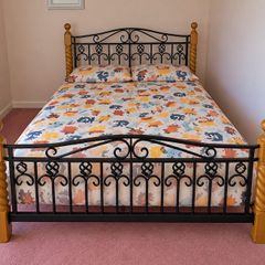 4 foot 6 double bed with base and mattress