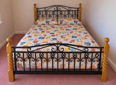 4 foot 6 double bed with base and mattress