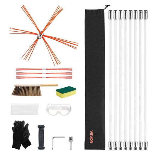 8m Chimney Sweep Brush Kit with Nylon Rods