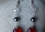 Handmade earrings, Drop earrings, Red earrings, Christmas gift.