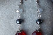 Handmade earrings, Drop earrings, Red earrings, Christmas gift.