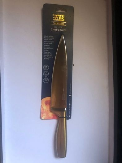 Chef Knife satin gold 20 cm brand new