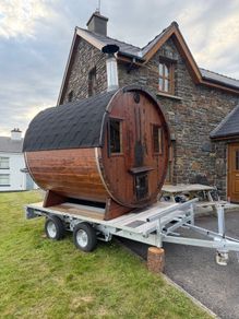 Mobile Barrel Sauna on Trailer