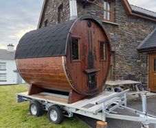 Mobile Barrel Sauna on Trailer
