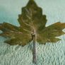 Vintage Hourglass Mounted On a Brass Oak Leaf Image 6
