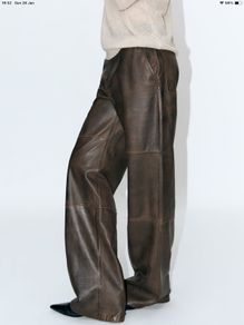 Zara ZW collection, real leather trousers, size L, new,RRP 199