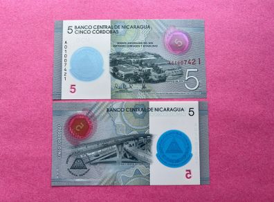 Nicaragua. 5 Cordobas 2020 Pick 219a Commemorative  Issue .  ( Uncirculated )
