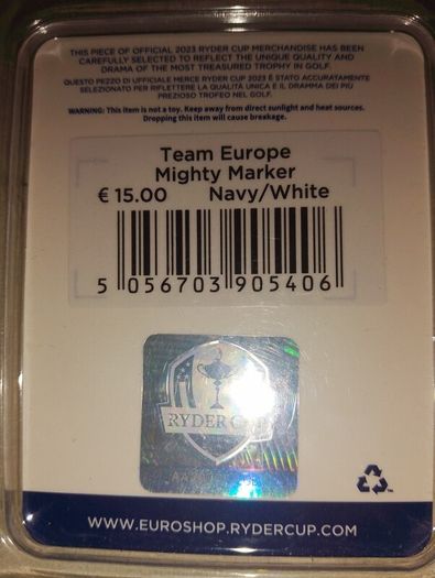 Mighty Ball Marker, Ryder Cup, Team Europe 2003