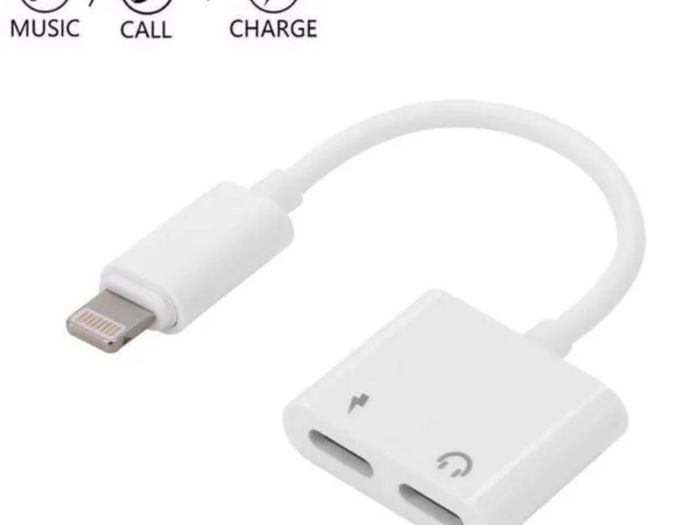 Dual 8 Pin Audio Adapter Charger Splitter For iPhone X 12 XR 11 Pro 8 7 Plus