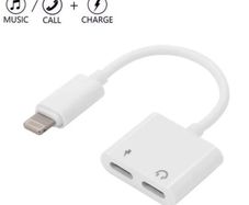 Dual 8 Pin Audio Adapter Charger Splitter For iPhone X 12 XR 11 Pro 8 7 Plus