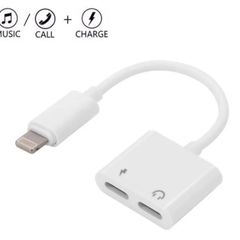 Dual 8 Pin Audio Adapter Charger Splitter For iPhone X 12 XR 11 Pro 8 7 Plus