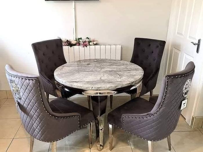 Marble Kitchen Dining Table With 6 Chairs