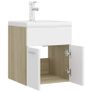 Sink Cabinet with Built-in Basin White and Sonoma Oak Chipboard Image 7