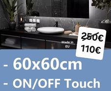 LED Bathroom Mirror 60x60cm Backlit Makeup Cosmetic