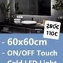 LED Bathroom Mirror 60cm Backlit Image 2