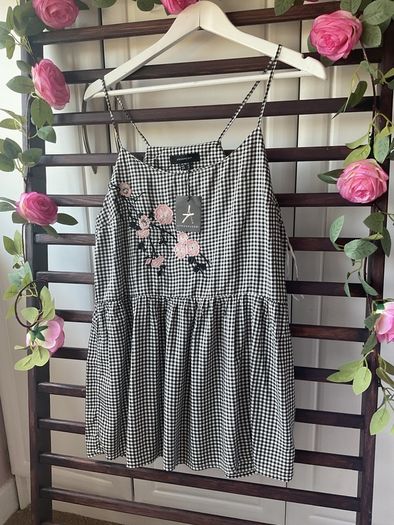 top Bnwt size 12 black & white gingham top primark