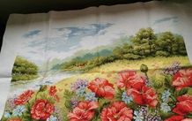Stunning Handmade Cross Stitch Embroidery - Garden flowers