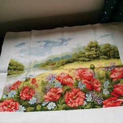 Stunning Handmade Cross Stitch Embroidery - Garden flowers