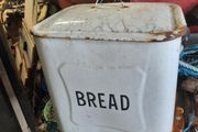 vintage enamel bread bin
