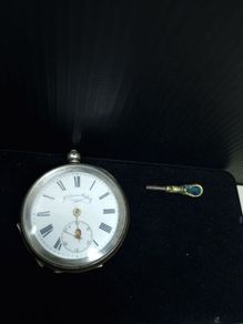 Vintage P.G. Graves Sheffield pocket watch, 935 silver case, with key