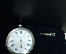 Vintage P.G. Graves Sheffield pocket watch, 935 silver case, with key