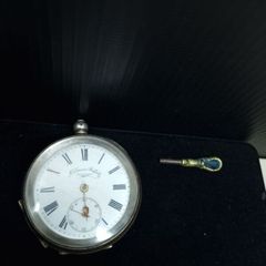 Vintage P.G. Graves Sheffield pocket watch, 935 silver case, with key