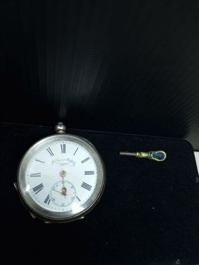 Vintage P.G. Graves Sheffield pocket watch, 935 silver case, with key