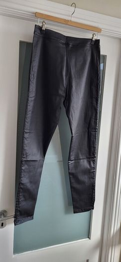 BANNED APPAREL Alternative Black Waxed Jeggings with Silver Studded Seams - Sz L (Fit 14-16UK) - Bnwt Rrp 89