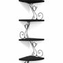 Corner Shelf Wall Mount of 4 Tier Corner Shelves Rustic Wood Floating Shelf Metal Corner Stand (MULTIPLE COLOURS) Image 5
