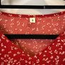 Red Floral Tie Front Knot Top Size S! Image 4