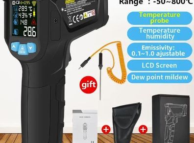 Infrared Thermometer for High Temperatures, And Humidity Measurement, new, unopened.