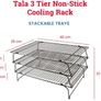 3 Tier Non-Stick Cooling Rack - Space Saving Collapsible Cake Cooling Tray For Baking - Freshly Baked Cakes, Muffins, Cookies & Biscuits - 40 x 25cm (FREE POSTAGE) Image 6