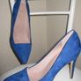 Blue Suede Stiletto Court Shoes 41 New  NEXT Wide Fit Image 4