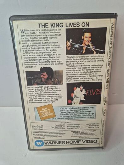 Vintage 1984 "This Is Elvis" VHS  Mold-Free  Original Warner Home Video Big Box (PAL)