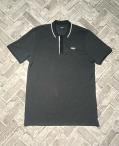 Diesel Mens Short Sleeve Dark Grey Polo Tee Shirt Size Large