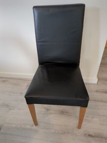 5 x Black Leather Dining Chairs