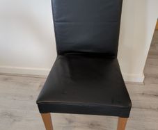 5 x Black Leather Dining Chairs