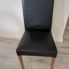 5 x Black Leather Dining Chairs