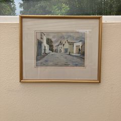 Watercolour of old Delgany village